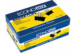 Біндери Economix 15 мм 12 шт чорні