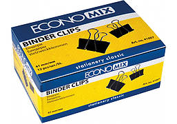 Біндери Economix 41 мм 12 шт чорні