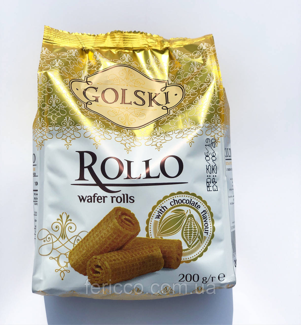 Вафельні рулеттки Rollo з шоколадом ТМ Golski 200г, фото 1