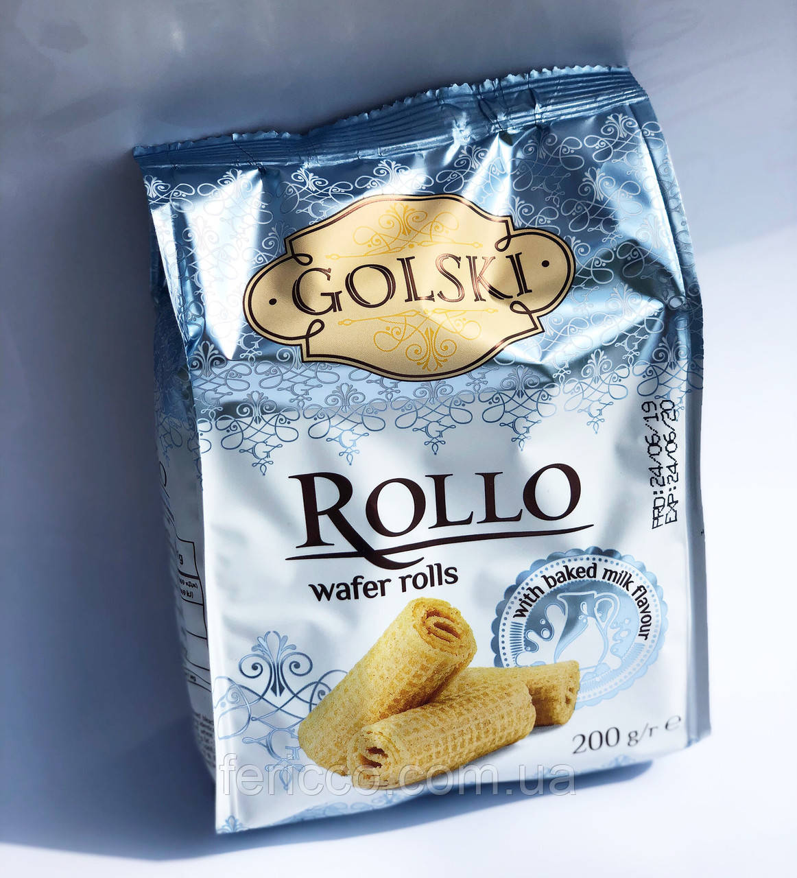 Вафельні рулетики Rollo зі смаком пряженого молока ТМ Golskі 200г