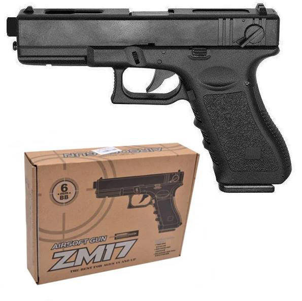 

Пистолет металлический Глок Glock 18C детский, стреляет пульками 6 мм, черный ZM 17