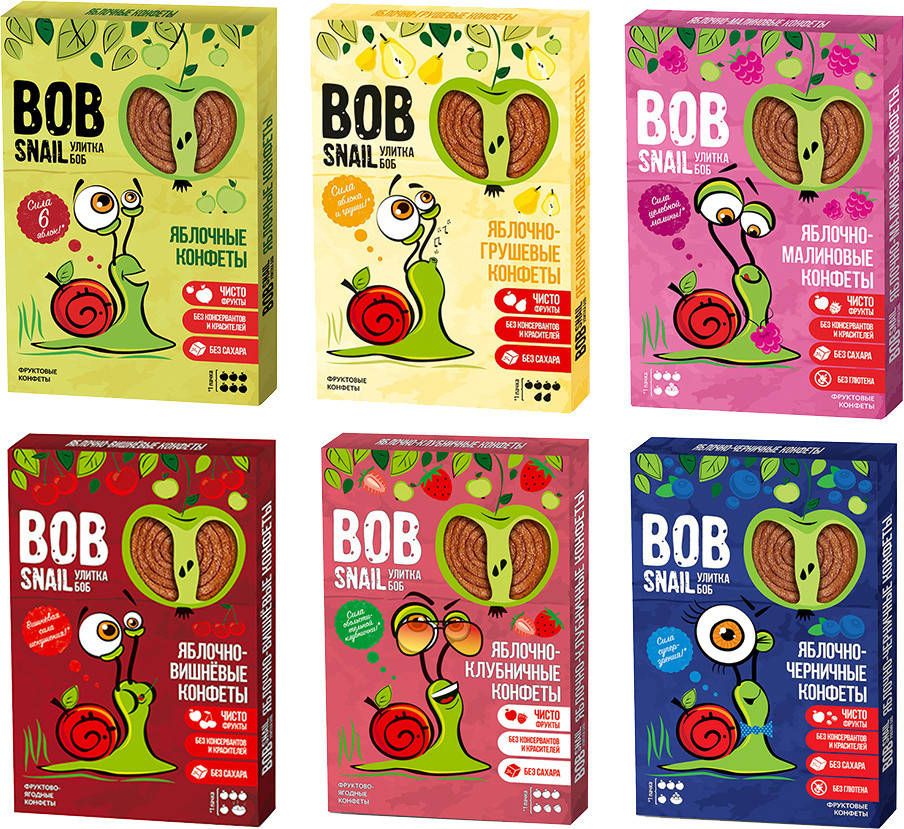 

Натуральные конфеты Bob Snail, 60г - в ассортименте