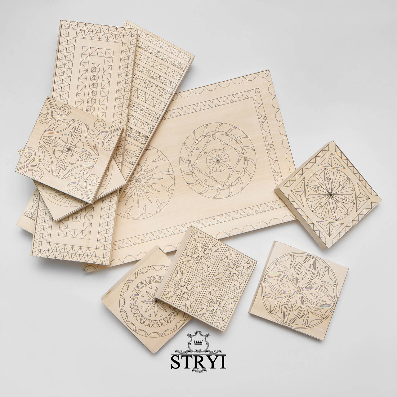 

Набор тренировочных досточек STRYI с чертежом, липа, 9 шт, арт.709001