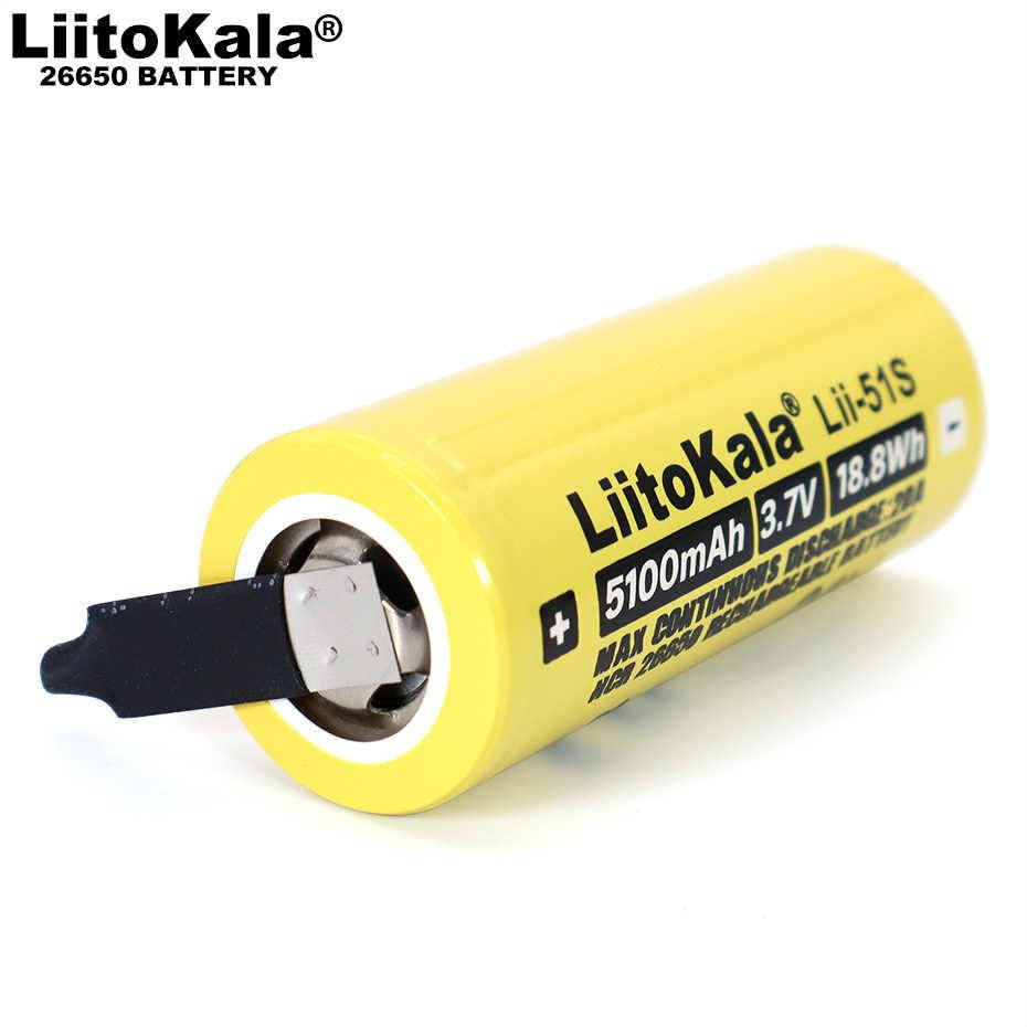 

Аккумулятор 5100 mAh LiitoKala Lii-51S 26650 с контактами под пайку