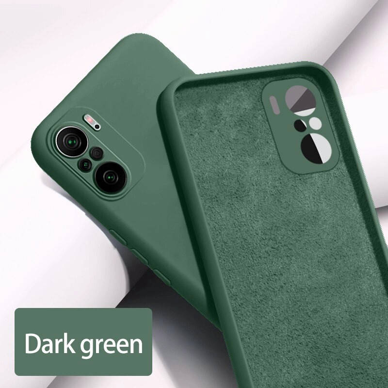 

Силиконовый чехол для Xiaomi Poco F3 Темно-зеленый микрофибра soft touch