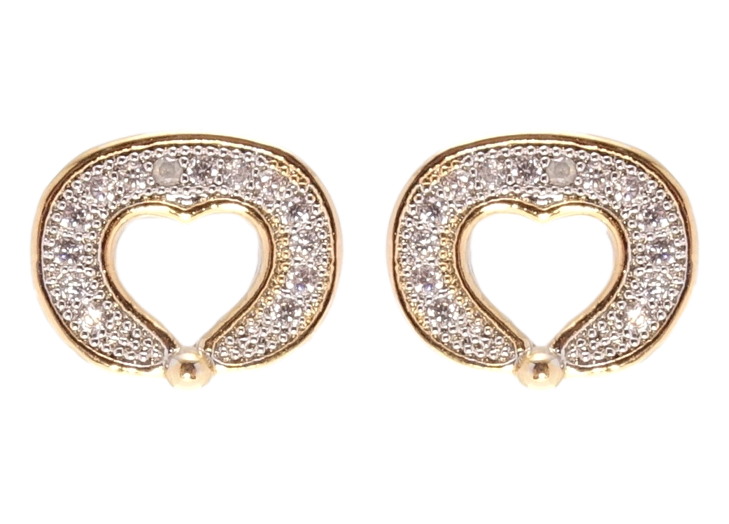 

Серьги Xuping Позолота 18K + Родий гвоздики (пусеты) "Орнамент сердечки"