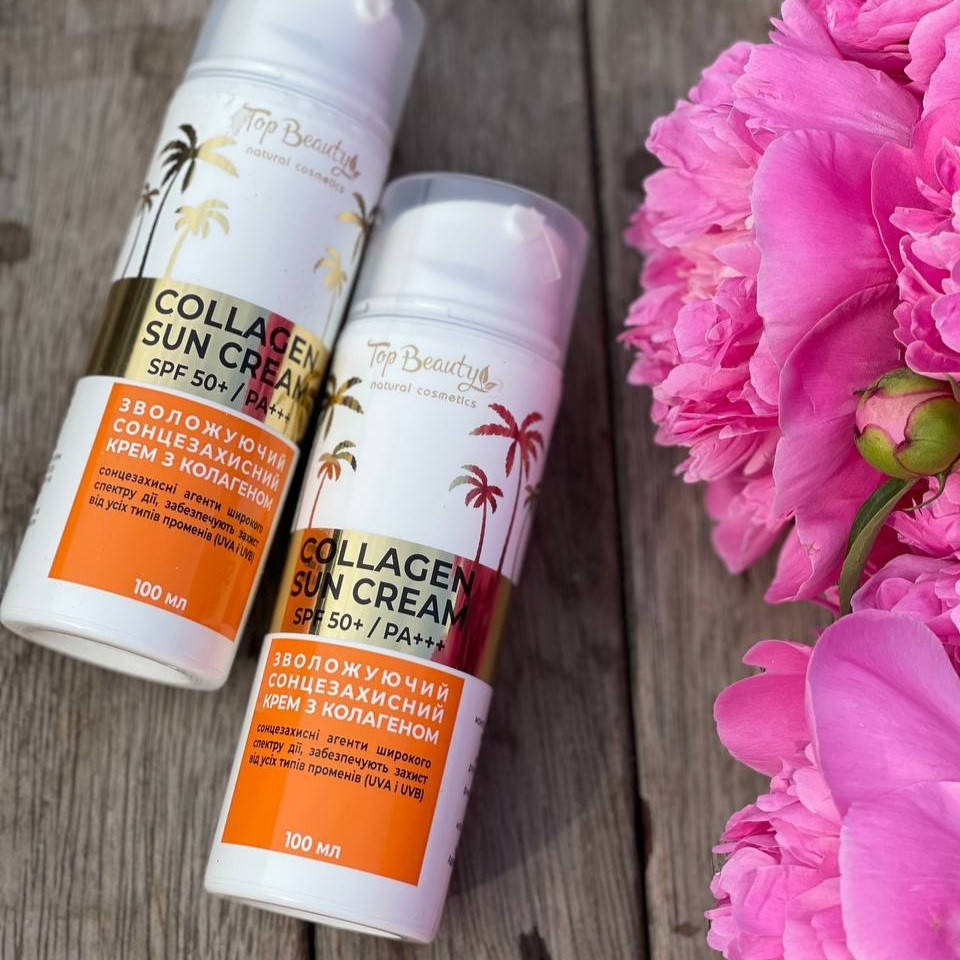 

Увлажняющий солнцезащитный крем с коллагеном Top Beauty SPF50+ PA++ 100 мл