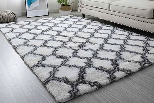 

Ковер Травка с узором с длинным ворсом 230 х 200 см белый