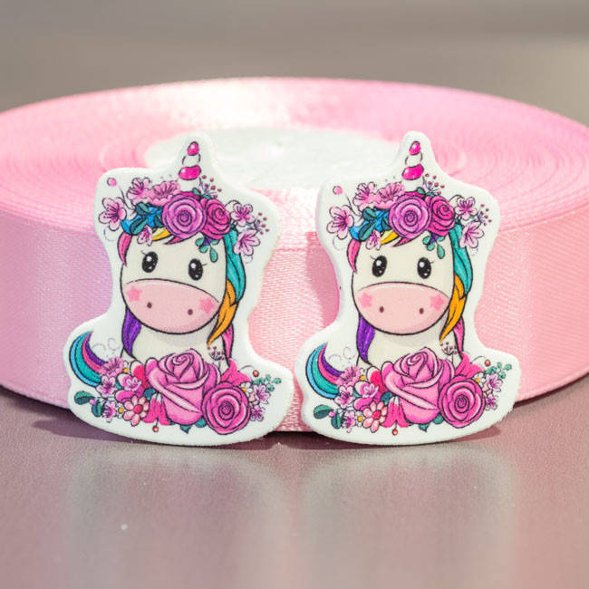 

Кабошон Серединка Единорог радужный в цветах Сб-384, Разные цвета