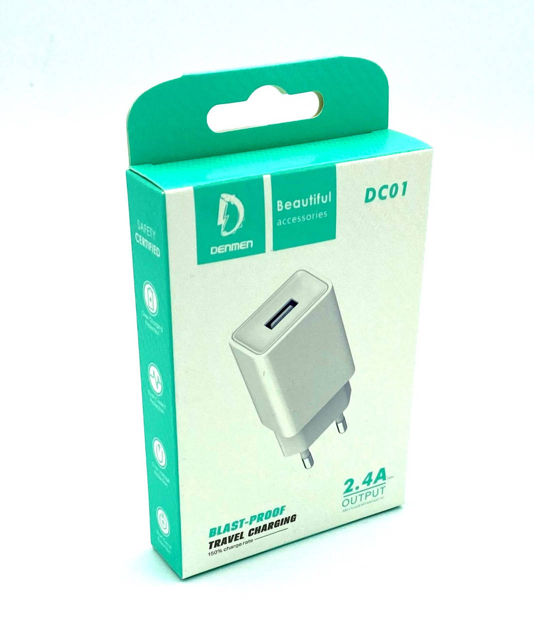 

Адаптер питания / Сетевое ЗУ DENMEN DC01 (5V/2.1A/1USB) White, Белый