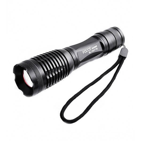 

Аккумуляторный тактический фонарик для охоты и рыбалки Bailong BL-1837 диод T-6, Черный