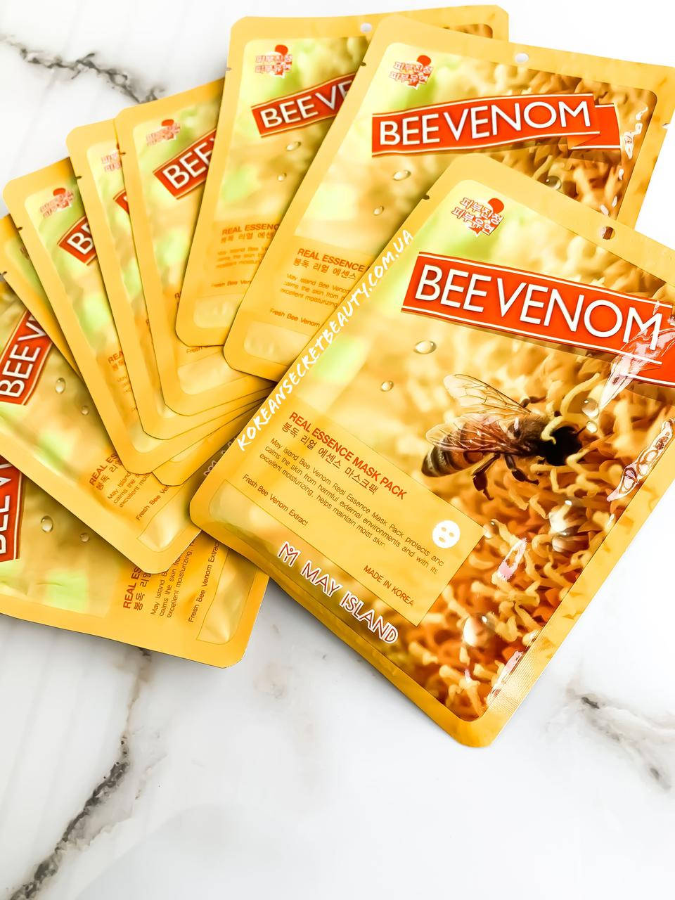 

Тканевая маска May Island Real Essence Mask Pack Bee Venom - бджолина отрута