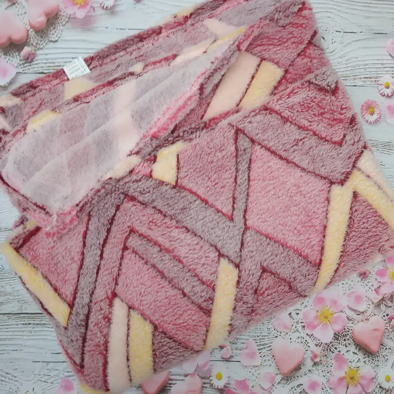 

Плед мікрофібра "попіляста" (товста) полуторний розмір 1.60/2.20"Зигзаг рожевий" без упаковки, Разные цвета