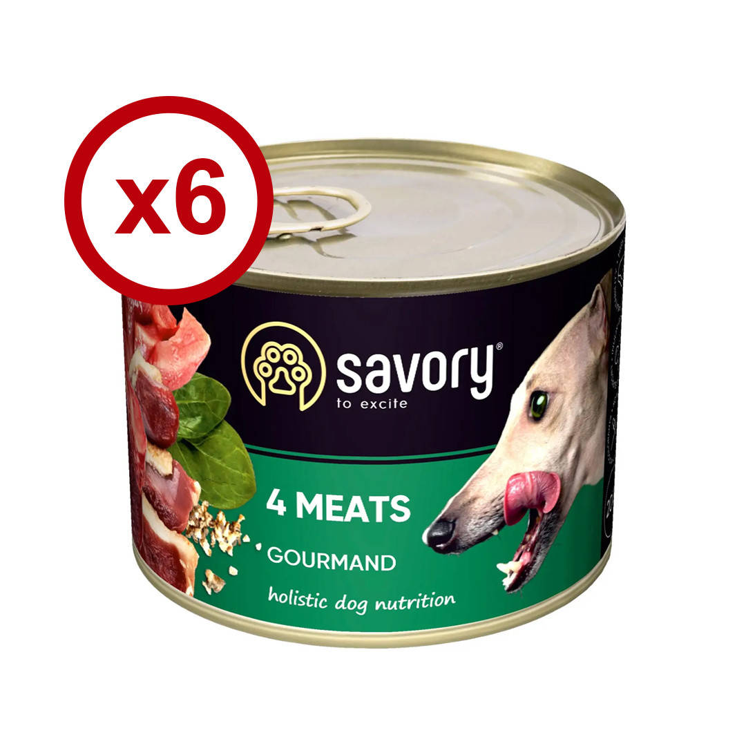 

Savory влажный корм для собак 200 г *6 шт (мясное ассорти)