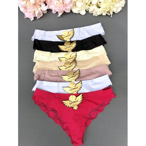 

Стринги (бразильяны) LaVolle хлопок с ажуром сзади 2XL (44-46) белый (6293)