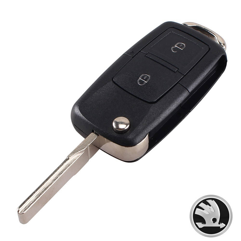 

Корпус выкидного ключа 2 кнопки с жалом VW/Skoda/Seat (Логотип Skoda New #2)