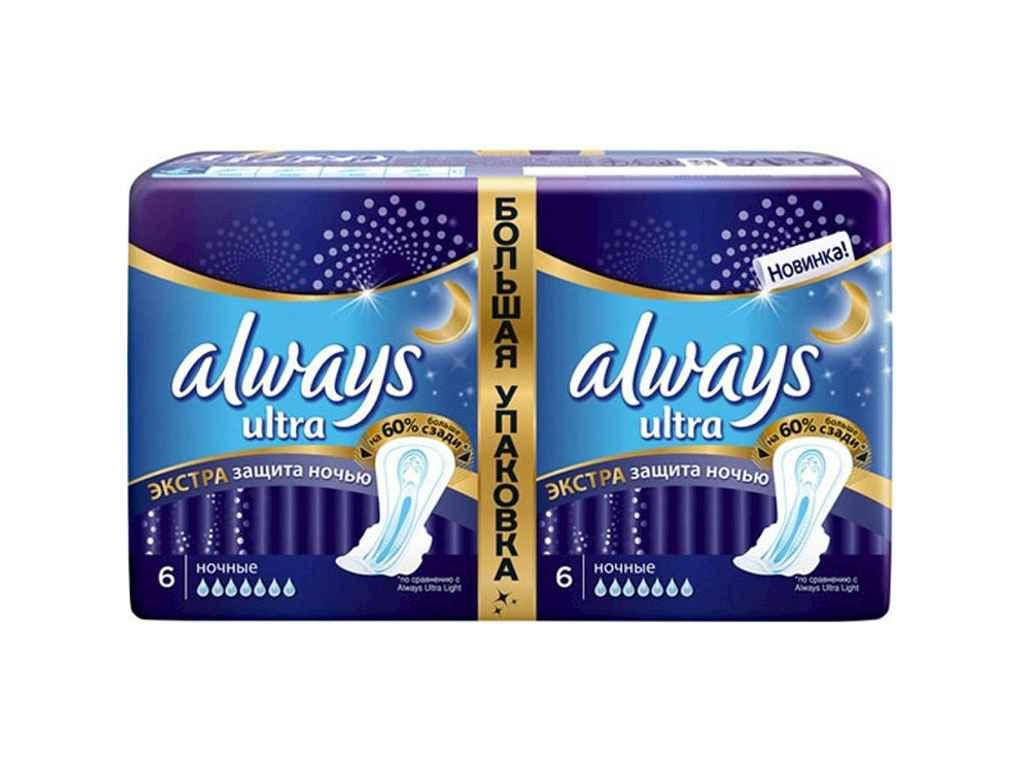 

Гігієнічні прокладки (7 крап) ALWAYS Ultra Night Deo, 12 шт.