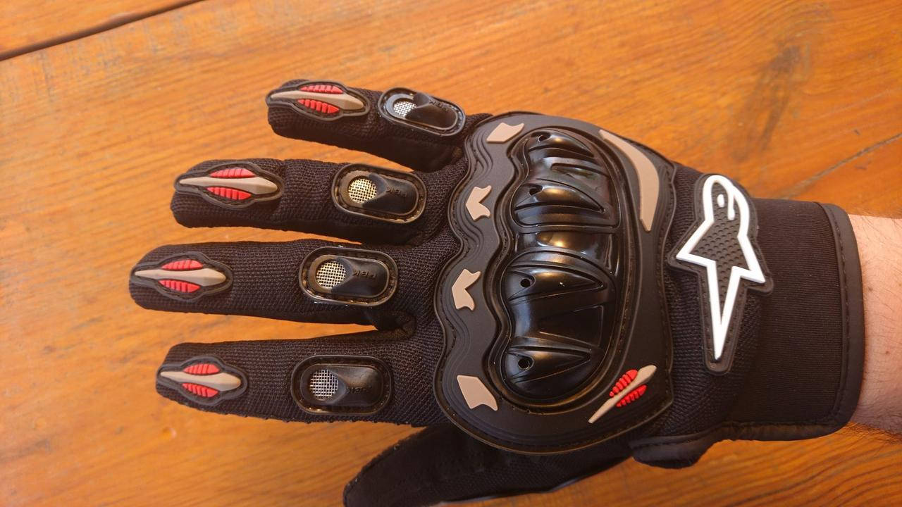 

Мото перчатки Alpinestars с защитой костяшек летние , XL, Черный
