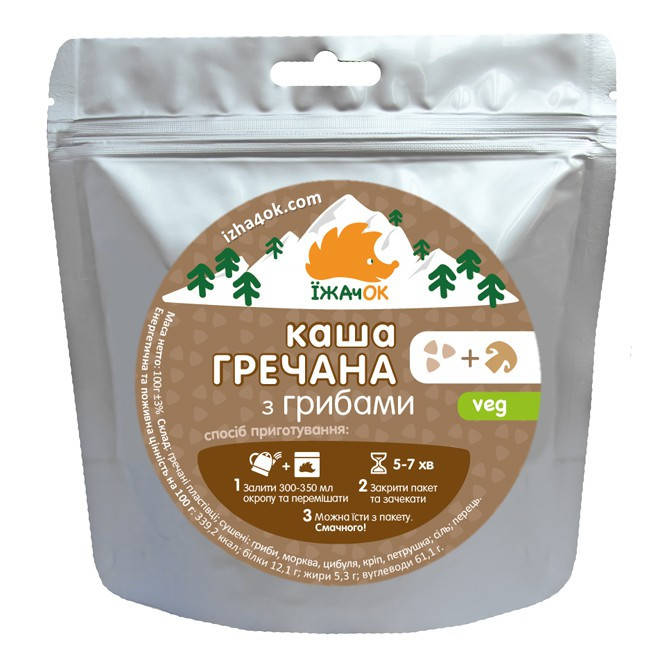 

Сушені продукти Їжачок Гречана каша з грибами