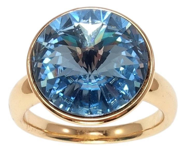 

Кольцо Xuping Позолота 18K с кр-ми Swarovski "Кристалл Aquamarine ø 15мм" р.18,18.5,19