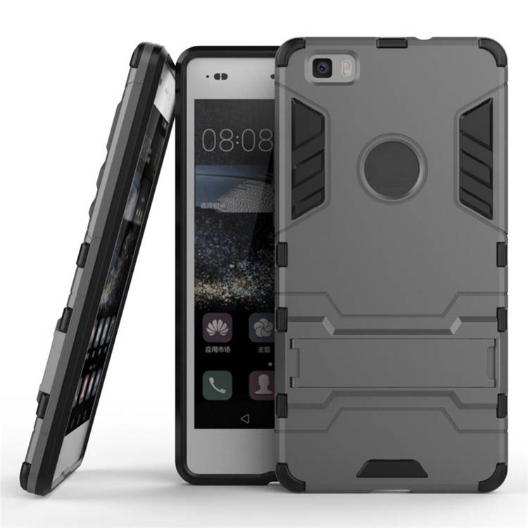 

PC + TPU чехол Metal armor для Huawei P8 LITE (6 цветов) серый