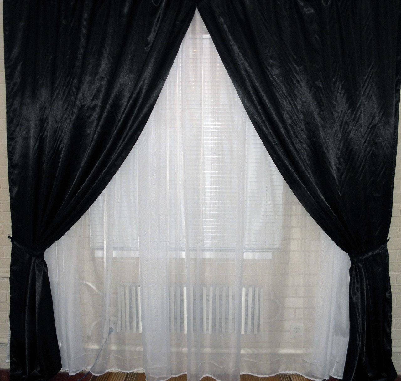 

Атласные шторы готовые, Черный