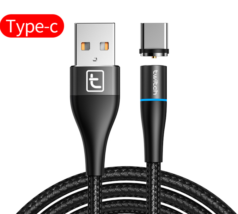 

Магнитный кабель для зарядки USB - Type-C. Зарядный провод шнур ЮСБ на Тайп С для телефона смартфона FS1523B, Черный