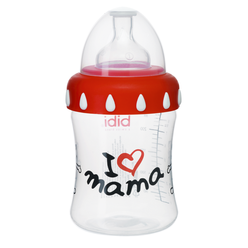 

Бутылочка для кормления детей з широким горлечком, пластик, 150 мл "I love mama"