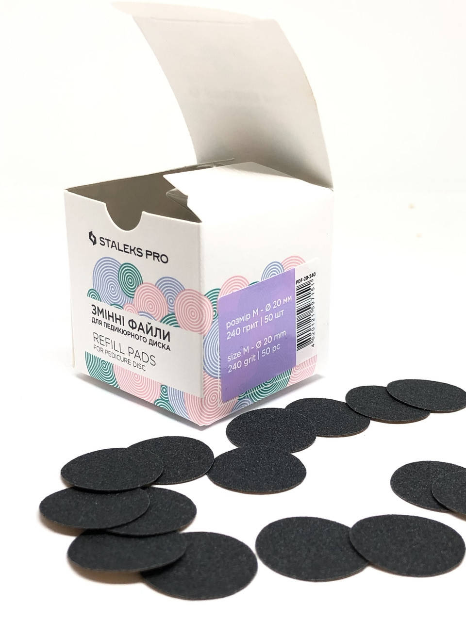 

Файлы для Педикюрного диска 240 гритт (50 шт) Pedicure Disc M (20 мм) Staleks Pro