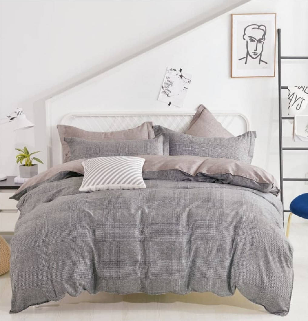 

Постельное белье сатин Lotus Home - Orions евро, Серый