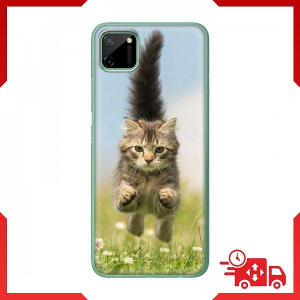 

Чехлы с игривым котиком на RealMe C11 / Чехол с прыгающим котом на Реалми С11