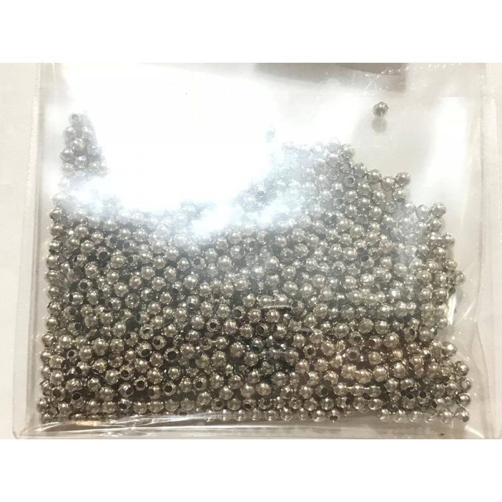 

Бусина металлическая 2мм 12грамм цвет сталь