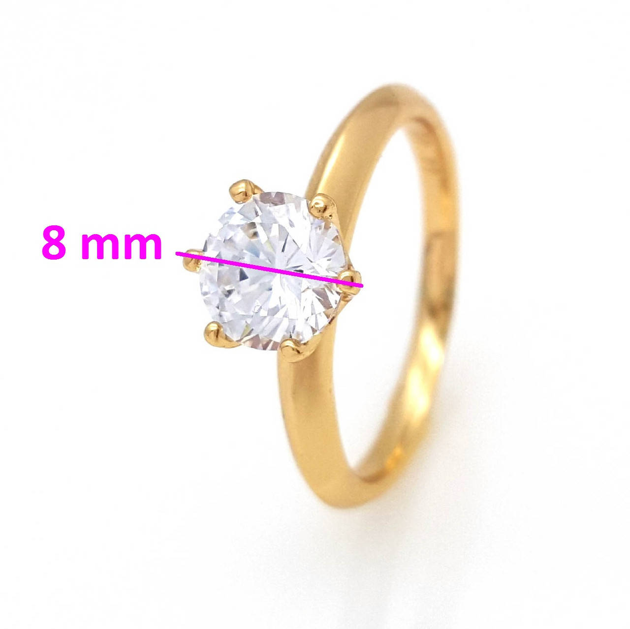 

Кольцо позолоченное, Классика с цирконием р.19,5, медсталь 18К