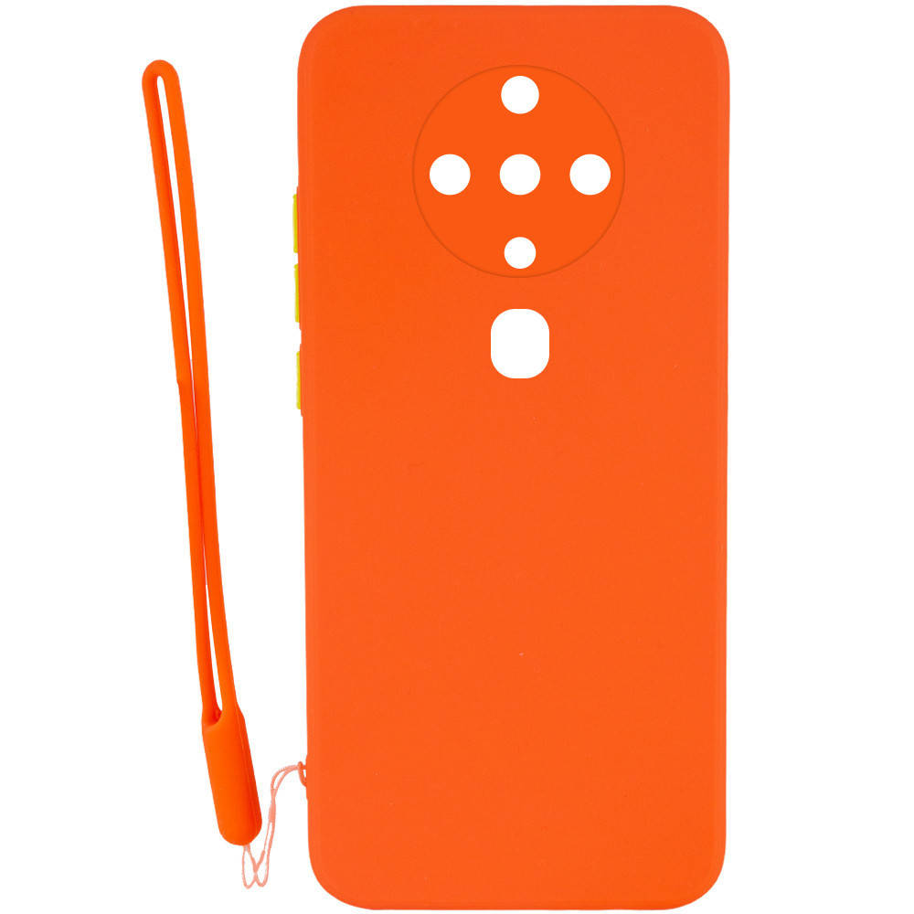 

Чехол бампер оранжевый с защитой камеры для TECNO Spark 6 / Чехол на техно спакр 6