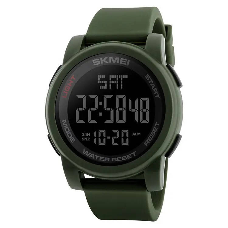 

Спортивные водостойкие электронные, тактические мужские часы Skmei 1257 Green для военных