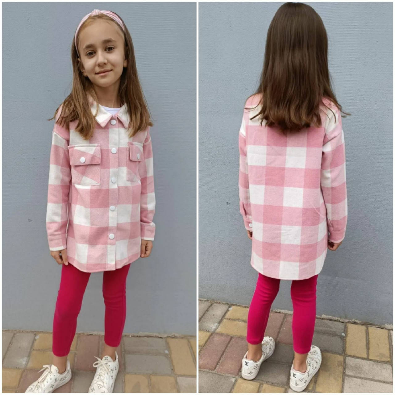 

Детская рубашка-куртка в клетку 122-128 134-140 146-152