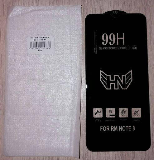 

Защитное стекло на Xiaomi Redmi Note 8 с ЧЕРНОЙ рамкой полного покрытия, Черный