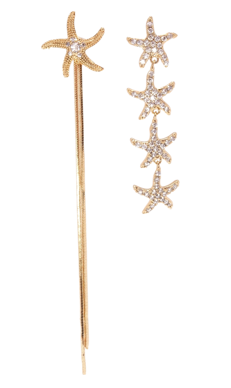 

Серьги Xuping QQMM Позолота 18K игла серебро 925 гвоздики (пусеты) "Ассиметричные звезды"