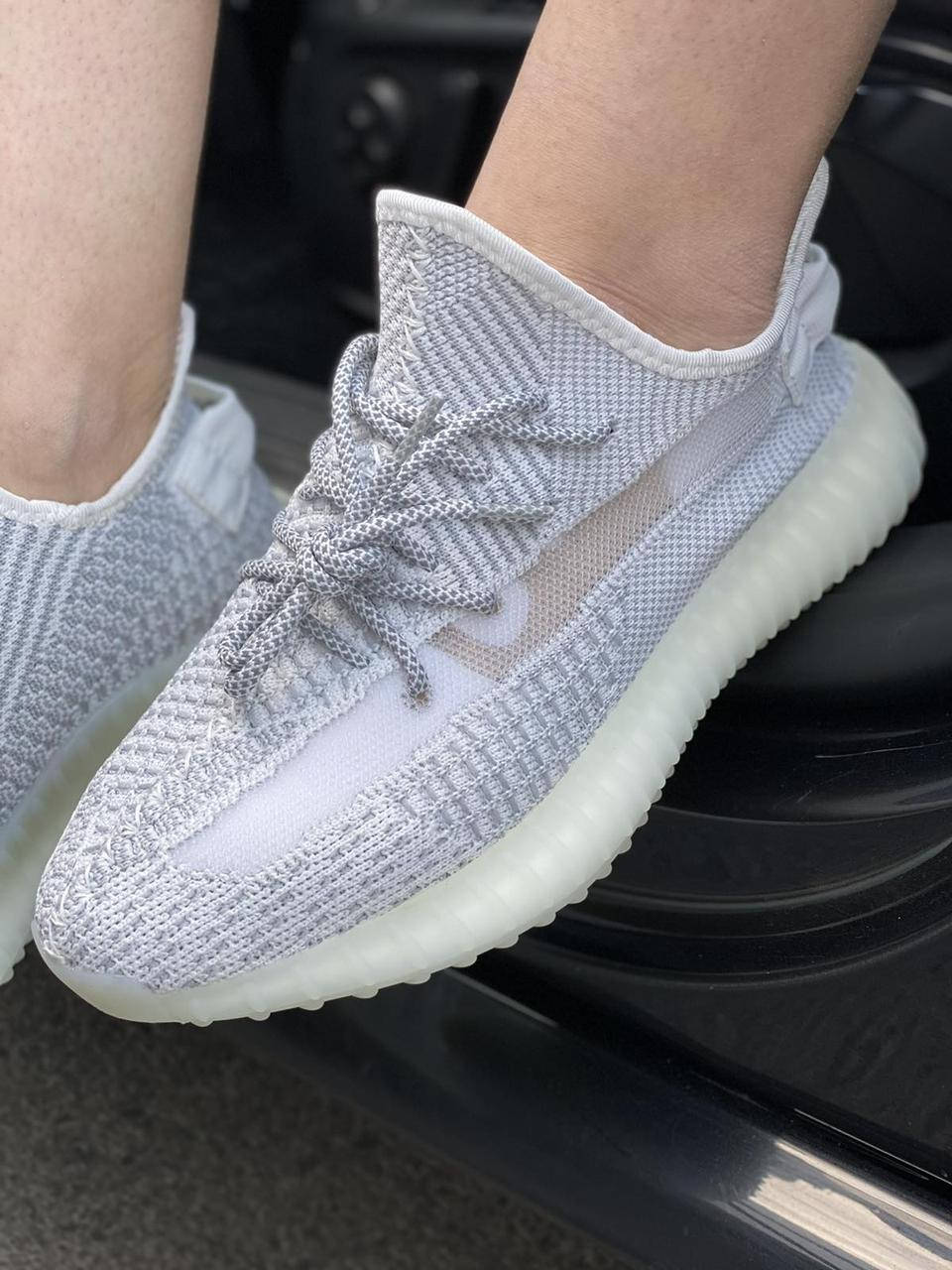 

Жіночі кросівки на літо Ізі буст біло-сірі. Рефлекторні Yeezy Boost 350. Кросівки сітка весна, літо 40, Светло-серый