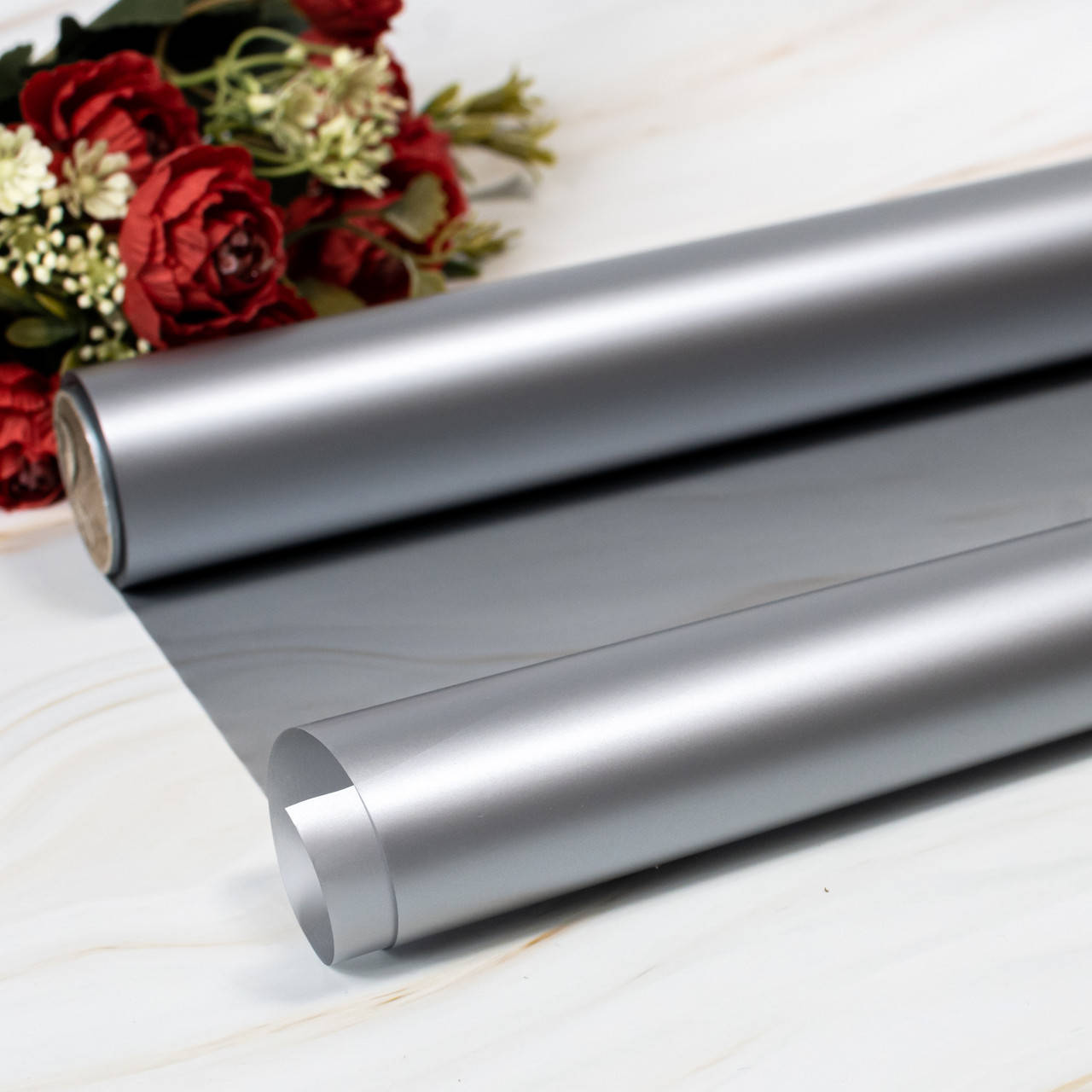 

Калька для цветов матовая серебро 0,7х10 м