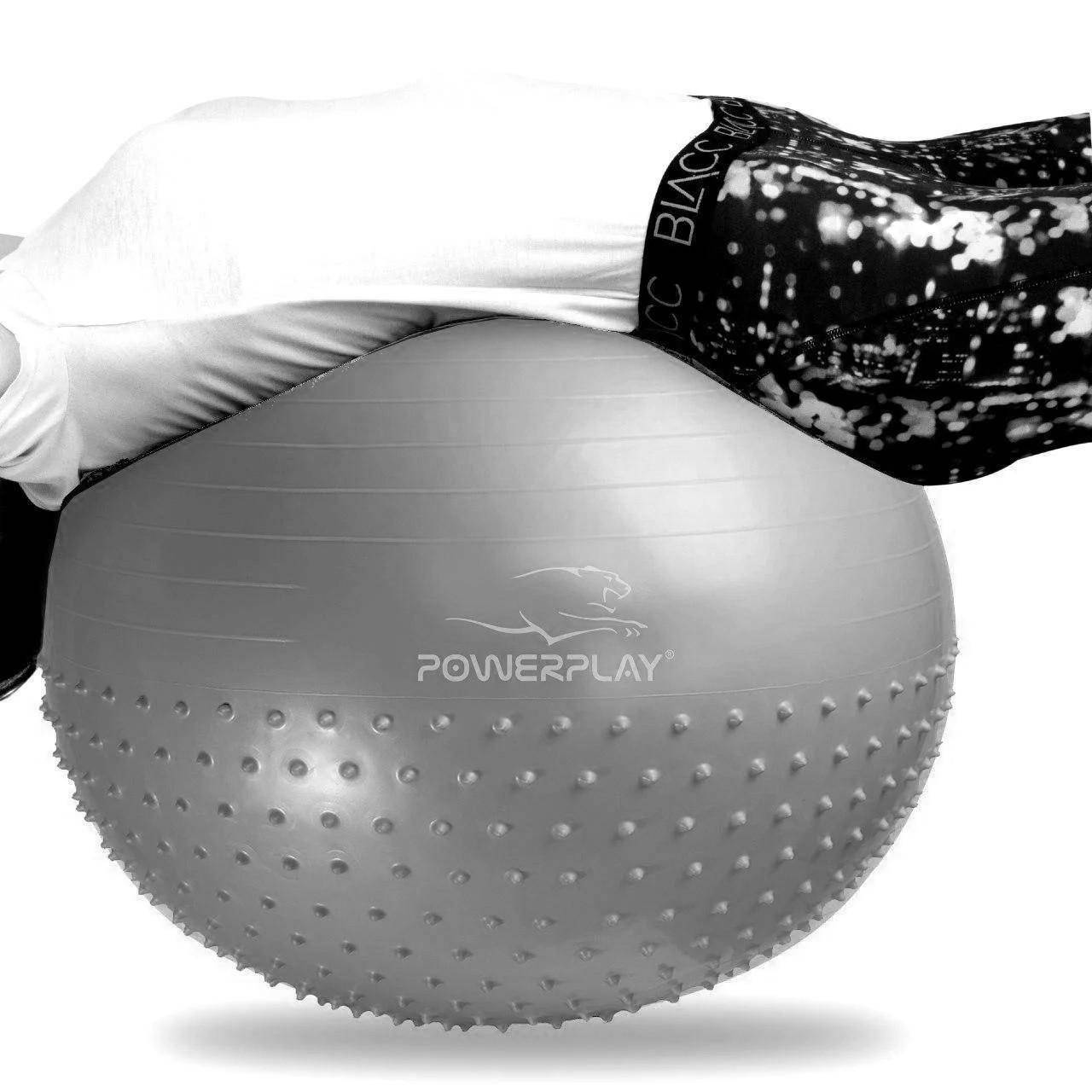 

Мяч для фитнеса фитбол 65см с насосом PowerPlay 4003 Серый