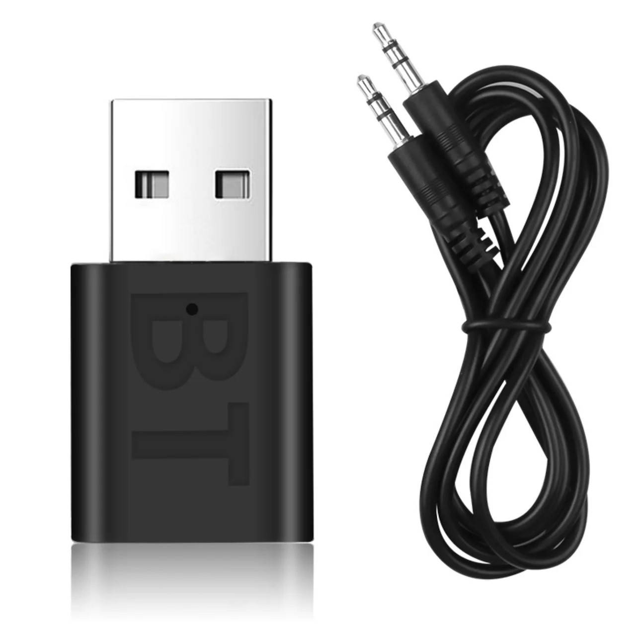 

USB ЮСБ Блютуз Bluetooth 5.0 для ноутбука, ПК, телевизора - приемник с разъемом Jack