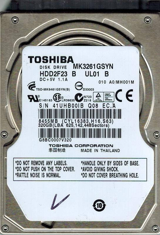 

Накопитель HDD 2.5" SATA 320GB Toshiba 7200rpm 16MB (MK3261GSYN) Refurbished