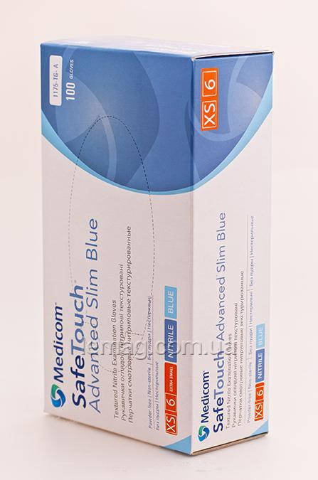 

Medicom Перчатки нитриловые SafeTouch Slim Blue 3.6 г, 100 шт - Голубые, Голубой