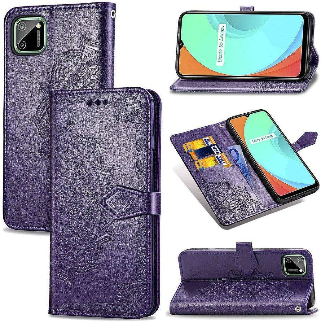 

Чехол Vintage для Realme C11 книжка с визитницей кожа PU фиолетовый