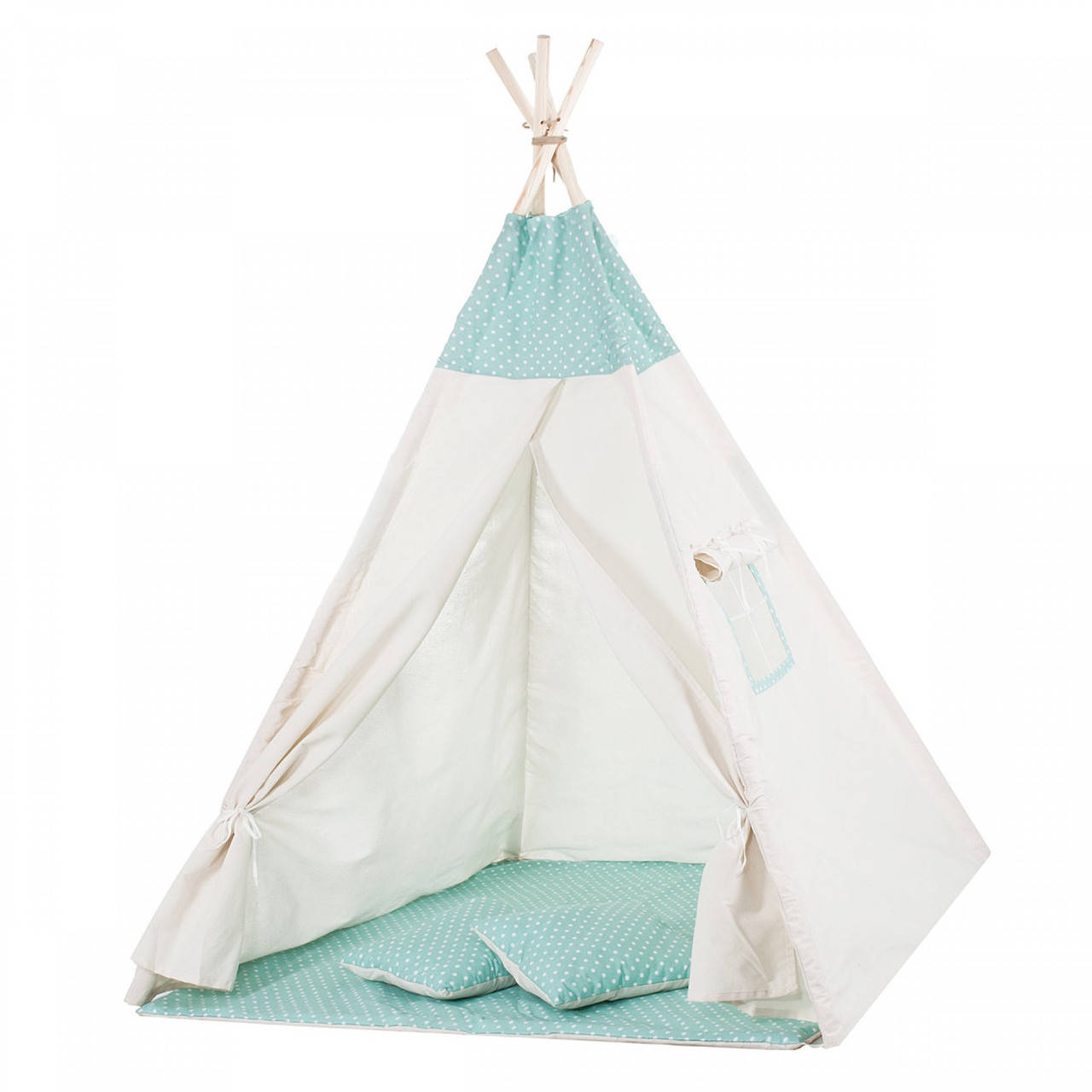 

Детская палатка (вигвам) Springos Tipi XXL TIP04 White/Mint alli ОРИГИНАЛ