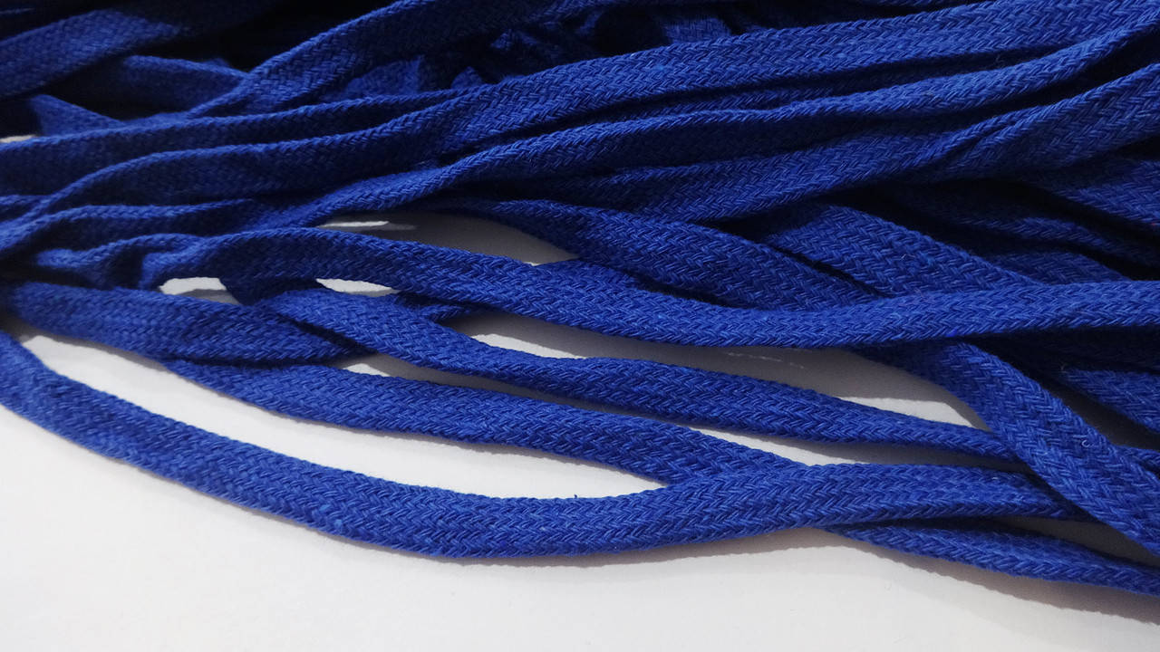 

Шнурки х/б плоские метражные 1 см синие