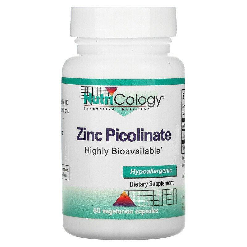 

Цинк Пиколинат, Zinc Picolinate, Nutricology, 60 вегетарианских капсул