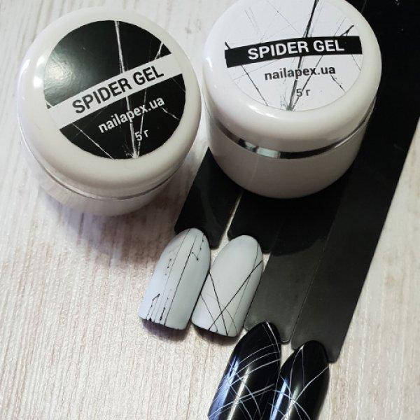 

Nailapex Spider Gel - гель-паутинка (белая), 5 мл, Белый
