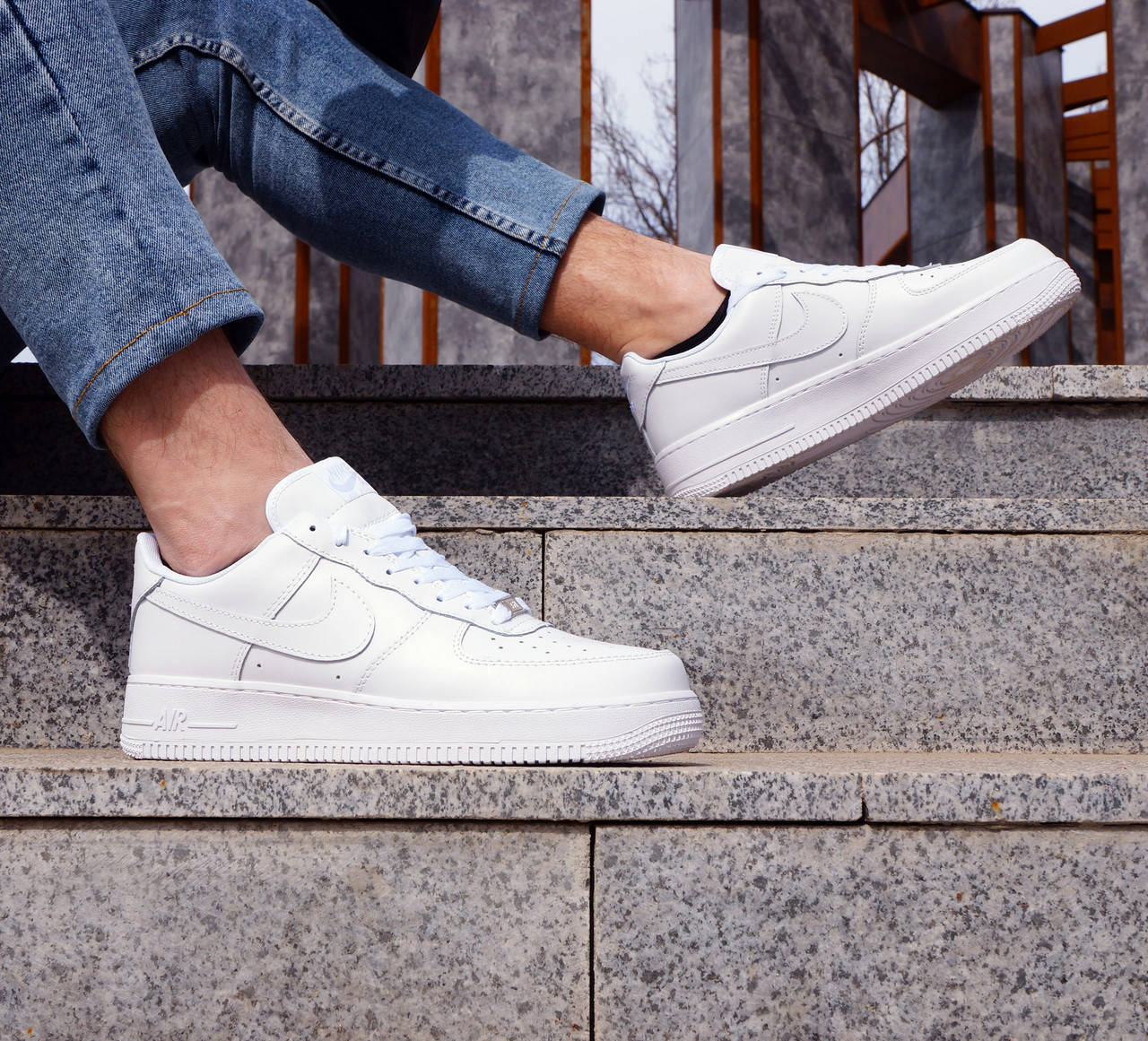 

Мужские кроссовки Nike Air Force белые 46 29.5 см, Белый